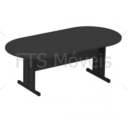 MESA REUNIÃO SEMI OVAL M15 PRETO