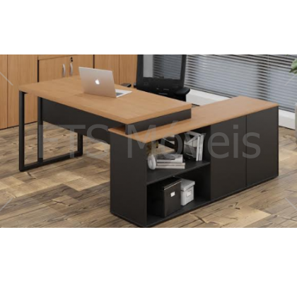 mesa L com credenza