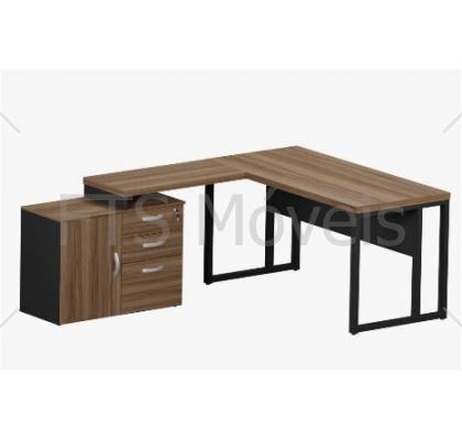 mesa em L pé quadro