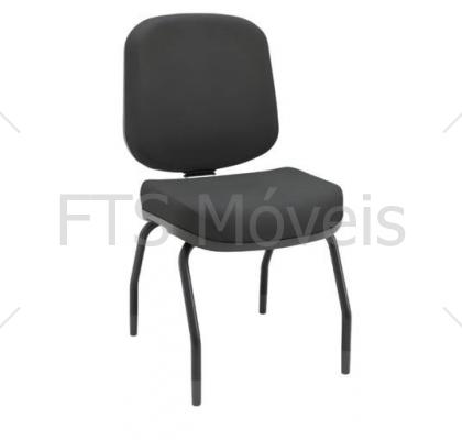 Cadeira Executiva Diretor Fixa 4 Pes Tecido Preto Plaxmetal