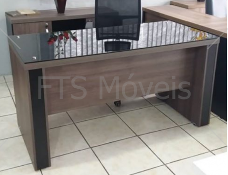 Mesa De Trabalho Maranello M40 Gold Glass