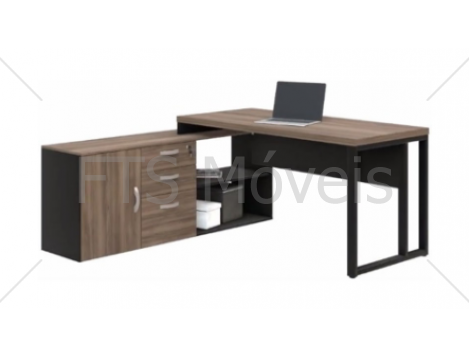 Mesa De Trabalho Em L Maranello M40 com pé de aço/BALCÃO CREDENZA