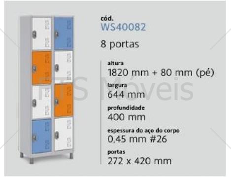 Roupeiro W3 Aço RSPL-8/4